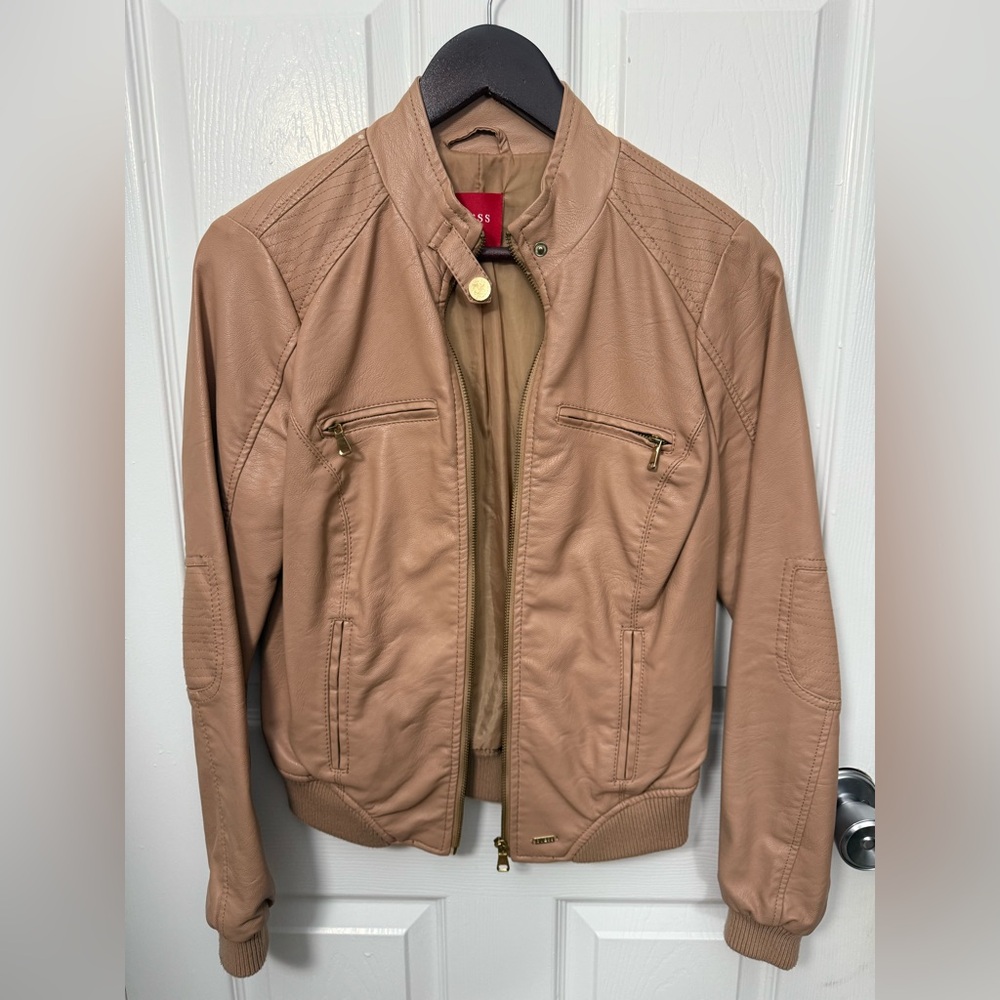 Guess Tan Leather Jacket